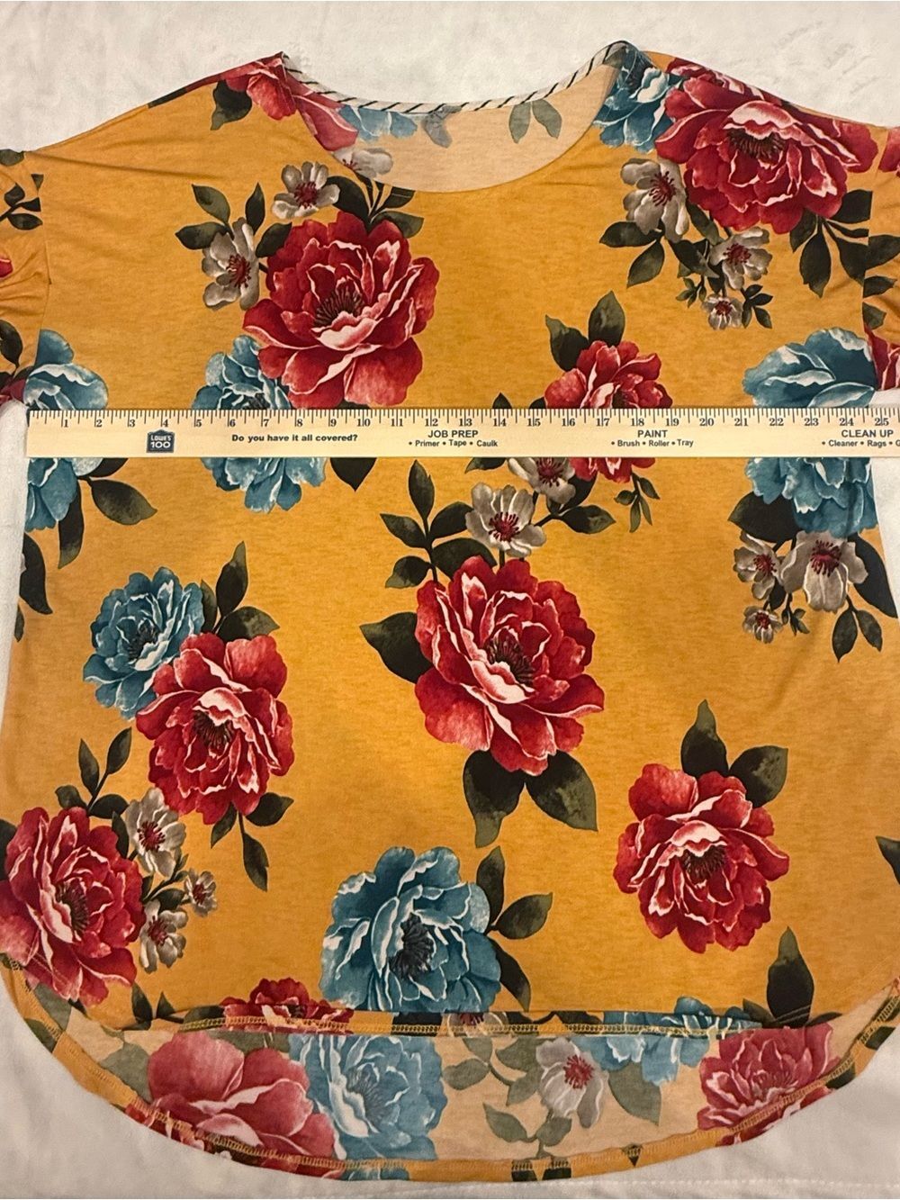 HoneyMe Marigold Yellow Floral Tunic Top Ruffle Layered Bell Sleeve Large XL - Picture 4 of 6